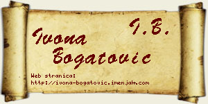 Ivona Bogatović vizit kartica